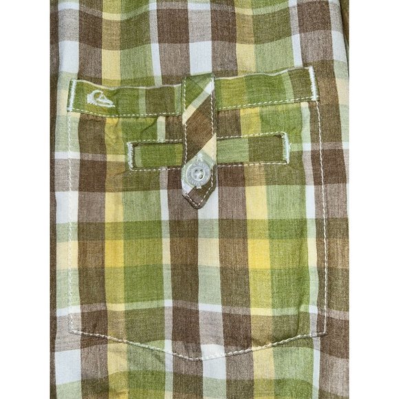 Quicksilver Men's Plaid Button Down SS Shirt Size XL - Picture 4 of 9
